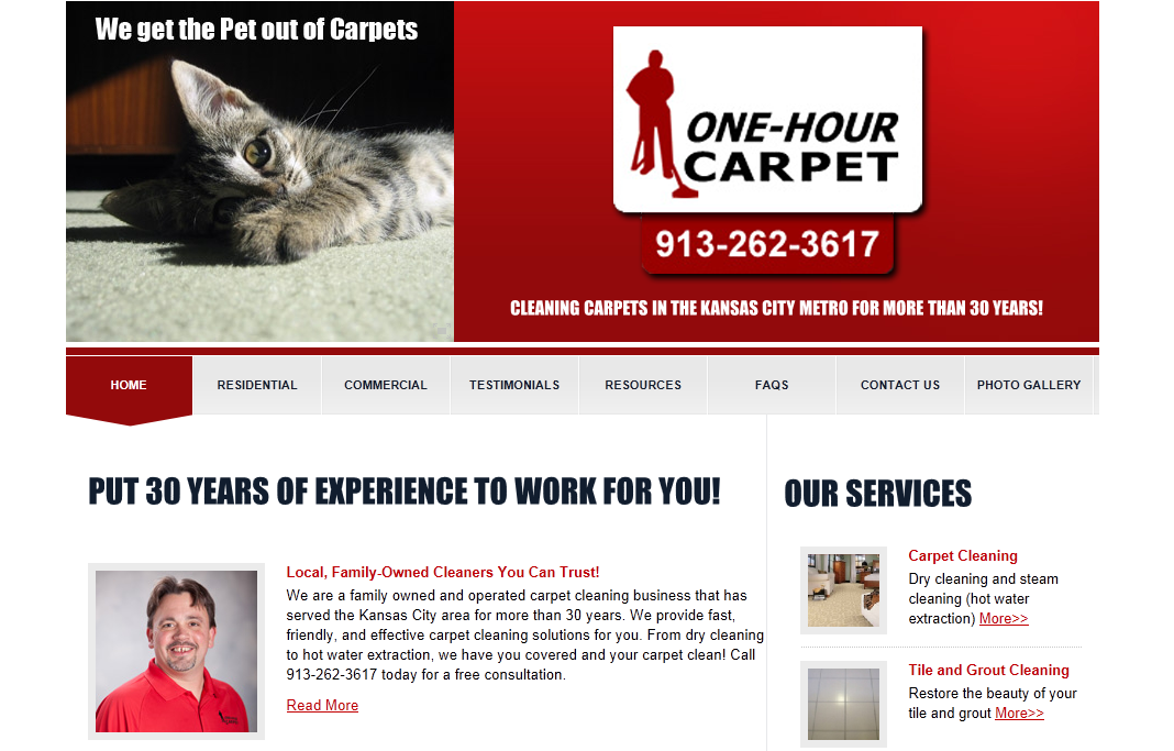Carpet cleaning website design