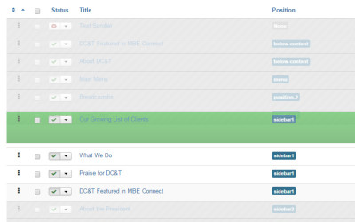 Changing the Order of Modules in Joomla 3.x