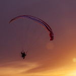 parachute in sunset free photo