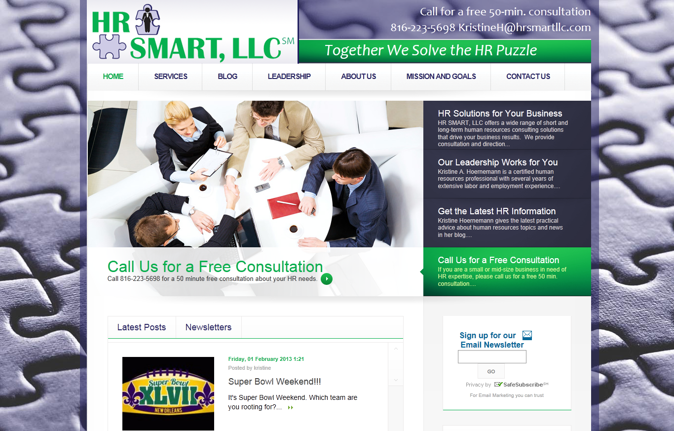 Human resources services website design