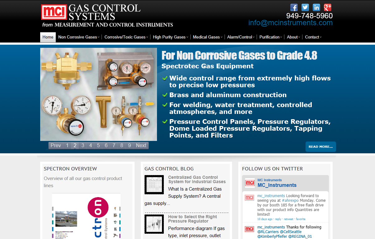 Gas Control Systems web site design